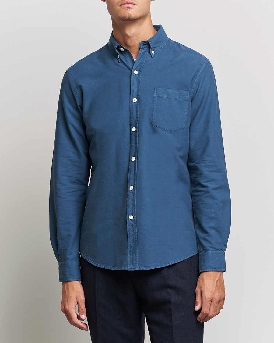 Herre | Skjorter | Colorful Standard | Classic Organic Oxford Button Down Shirt Petrol Blue