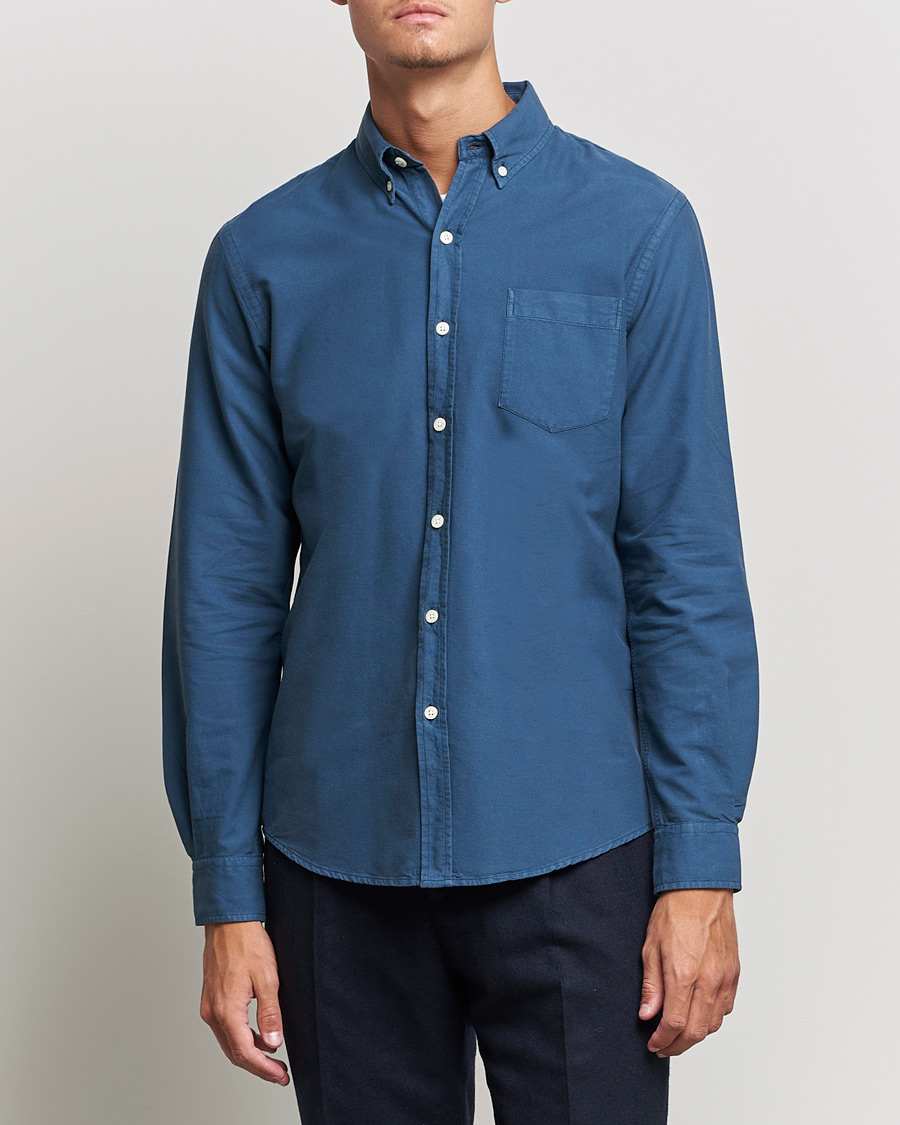 Herre | Casual | Colorful Standard | Classic Organic Oxford Button Down Shirt Petrol Blue