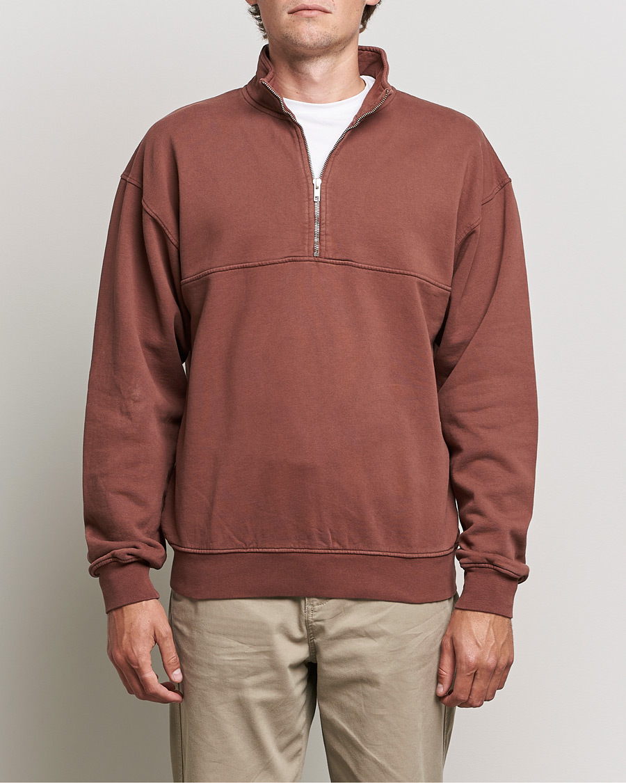 Herre | Gensere | Colorful Standard | Classic Organic Half-Zip Cinnamon Brown