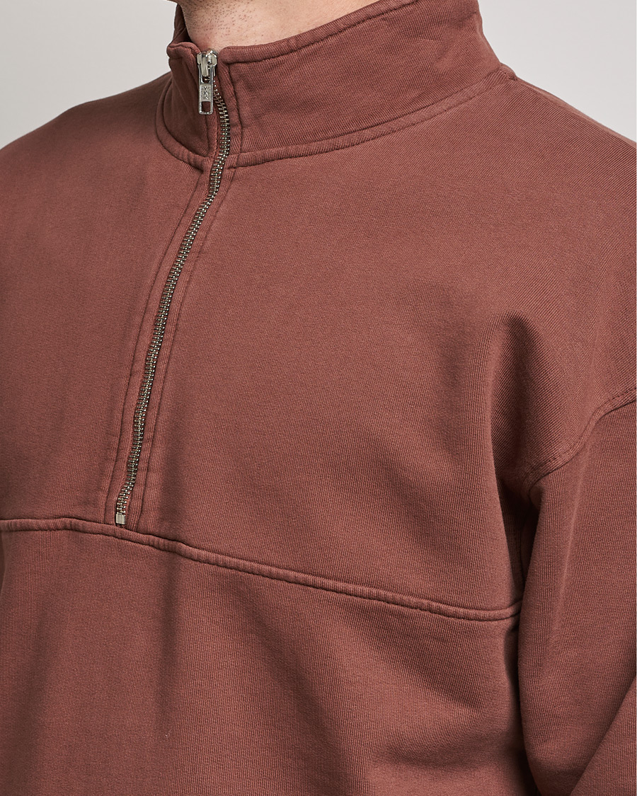Herre | Gensere | Colorful Standard | Classic Organic Half-Zip Cinnamon Brown