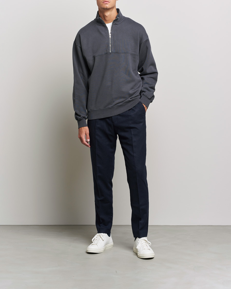 Herre | Gensere | Colorful Standard | Classic Organic Half-Zip Lava Grey