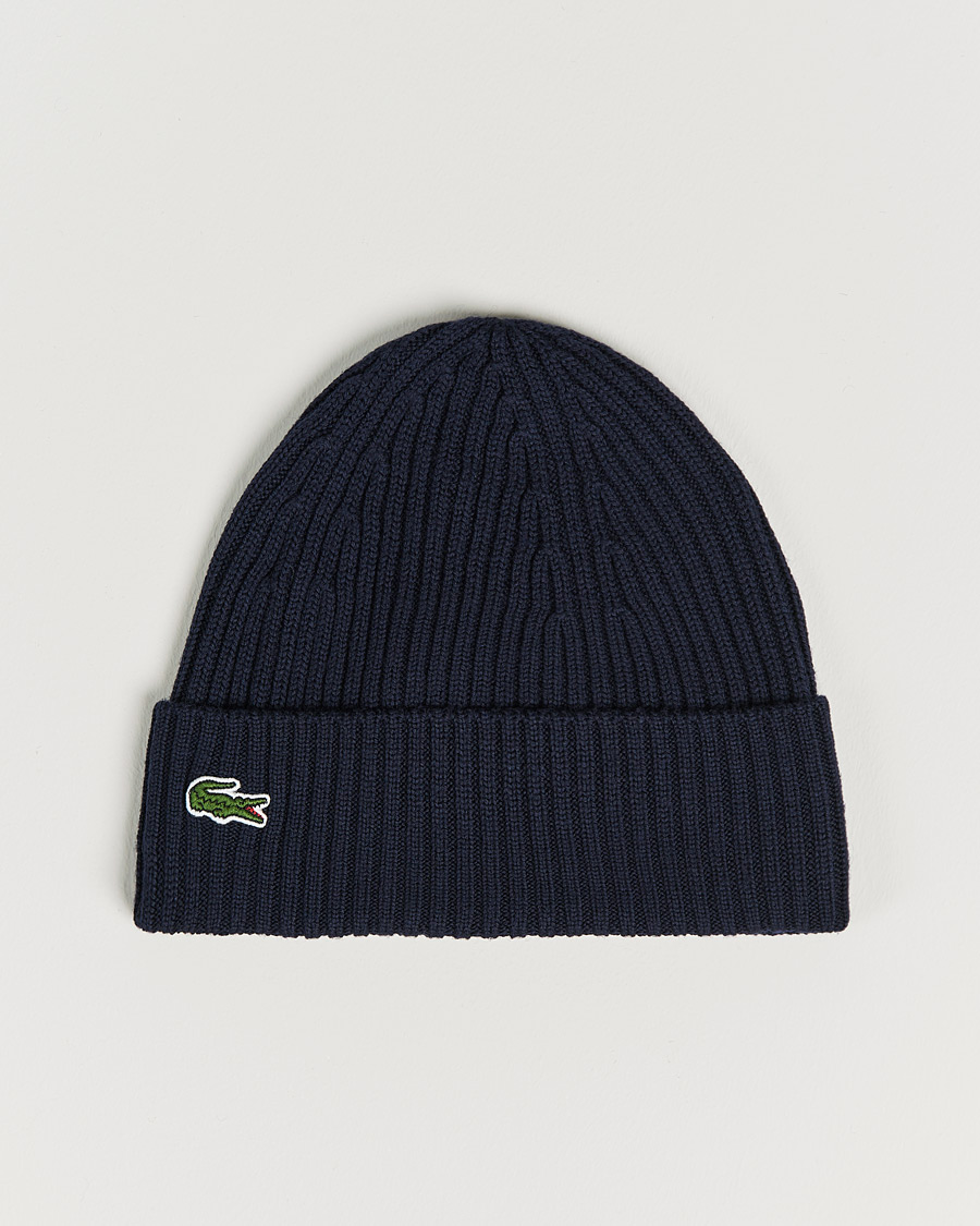 Herre | Lacoste Wool Knitted Beanie Navy | Lacoste | Wool Knitted Beanie Navy