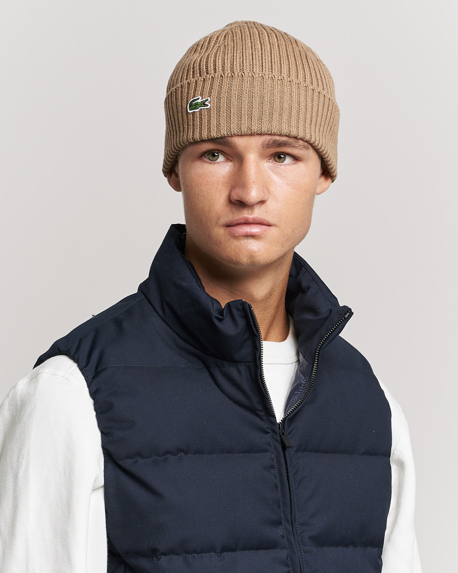 Herre | Lacoste Wool Knitted Beanie Leafy | Lacoste | Wool Knitted Beanie Leafy