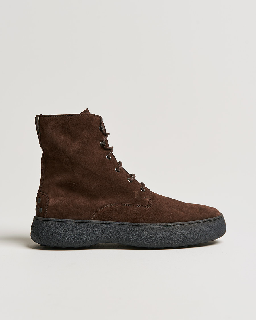 Herre | Tod's Gommino Winter Boots Dark Brown Suede | Tod's | Gommino Winter Boots Dark Brown Suede