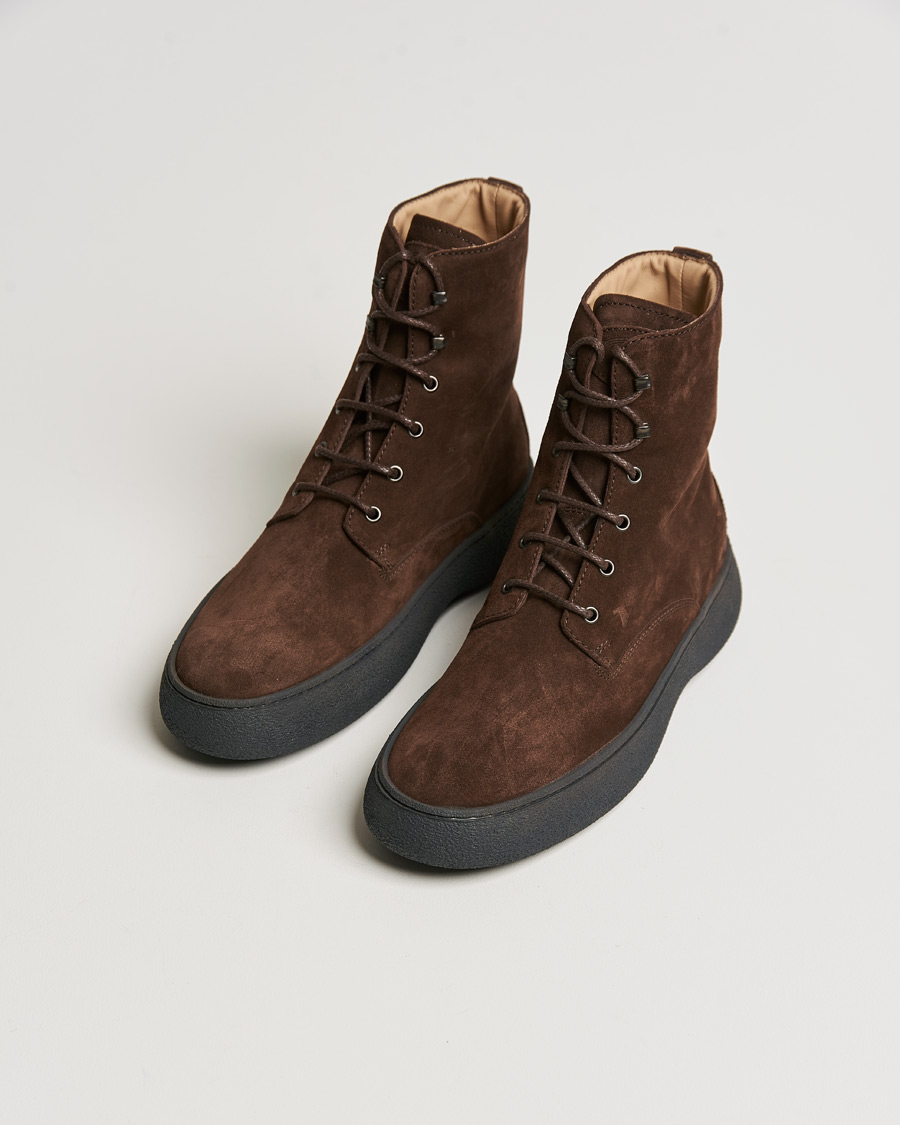 Herre | Tod's Gommino Winter Boots Dark Brown Suede | Tod's | Gommino Winter Boots Dark Brown Suede