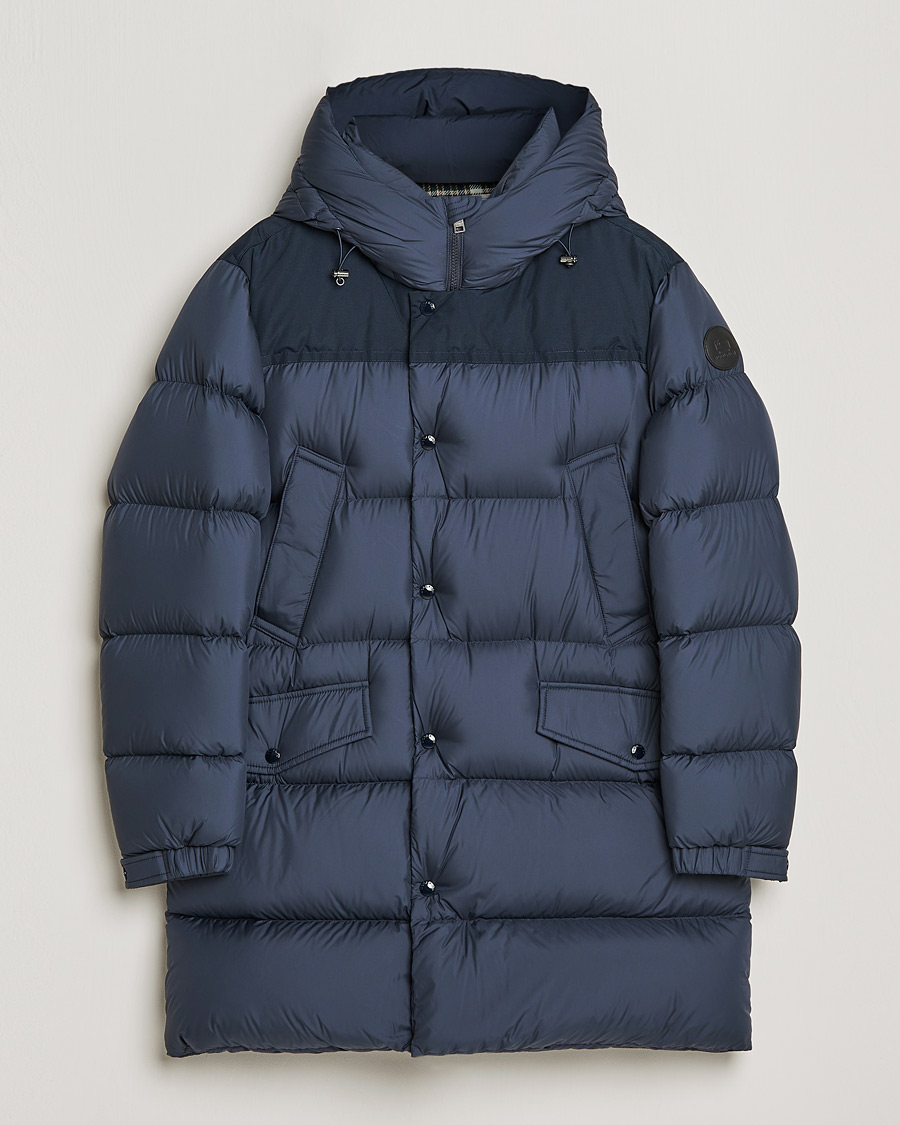 Herre | Jakker | Woolrich | Microfiber Sierra Padded Parka Melton Blue
