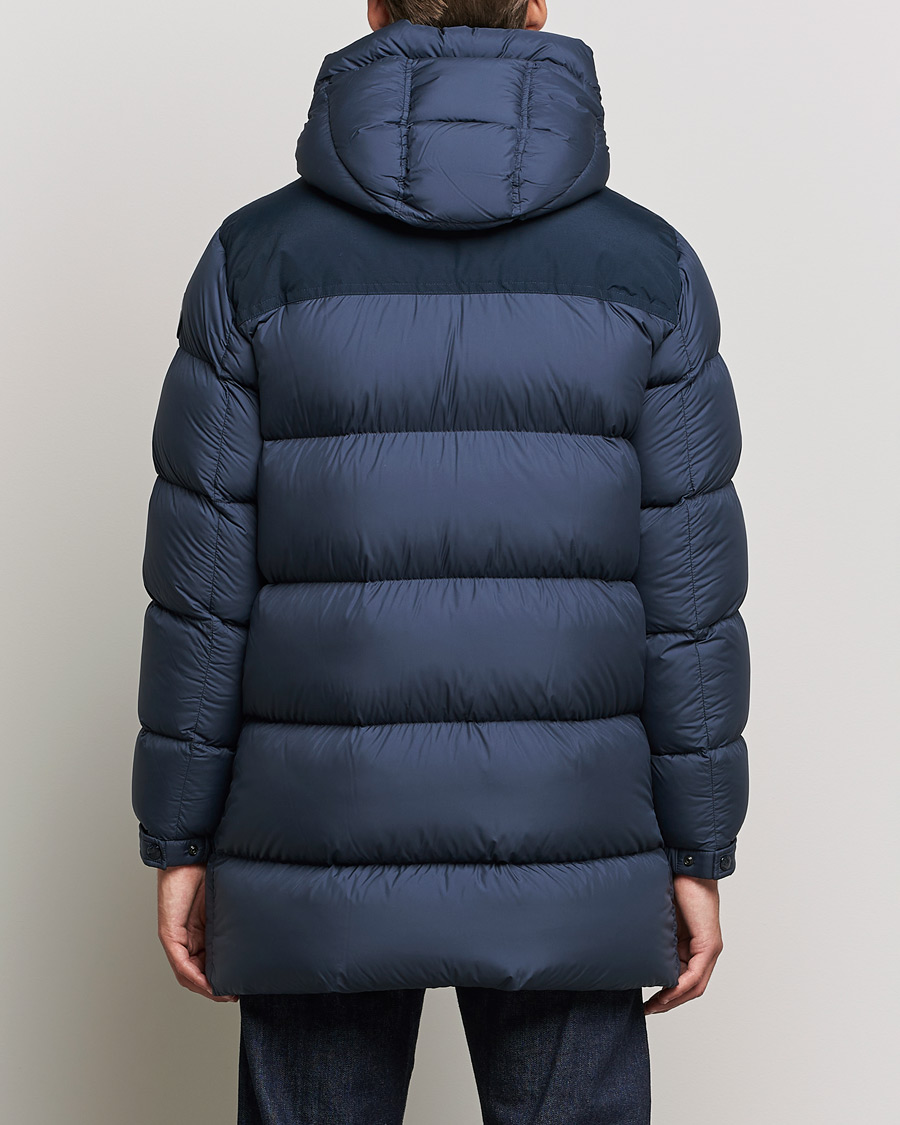 Herre | Jakker | Woolrich | Microfiber Sierra Padded Parka Melton Blue