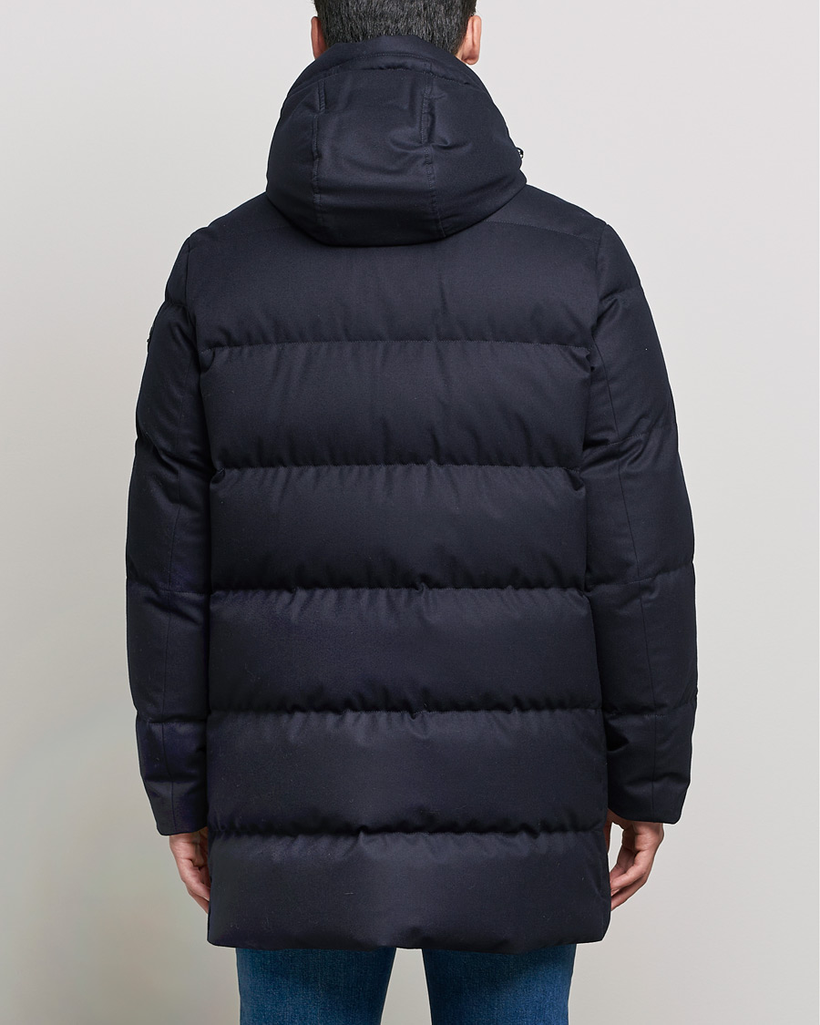 Herre | Jakker | Woolrich | Luxe Long Parka Melton Blue