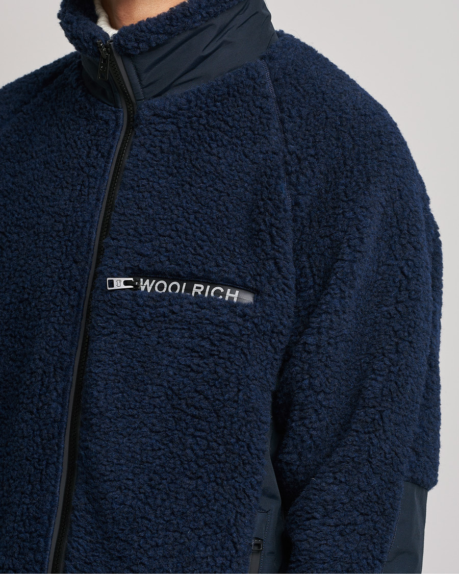 Herre | Jakker | Woolrich | Sherpa Hybrid Jacket Melton Blue
