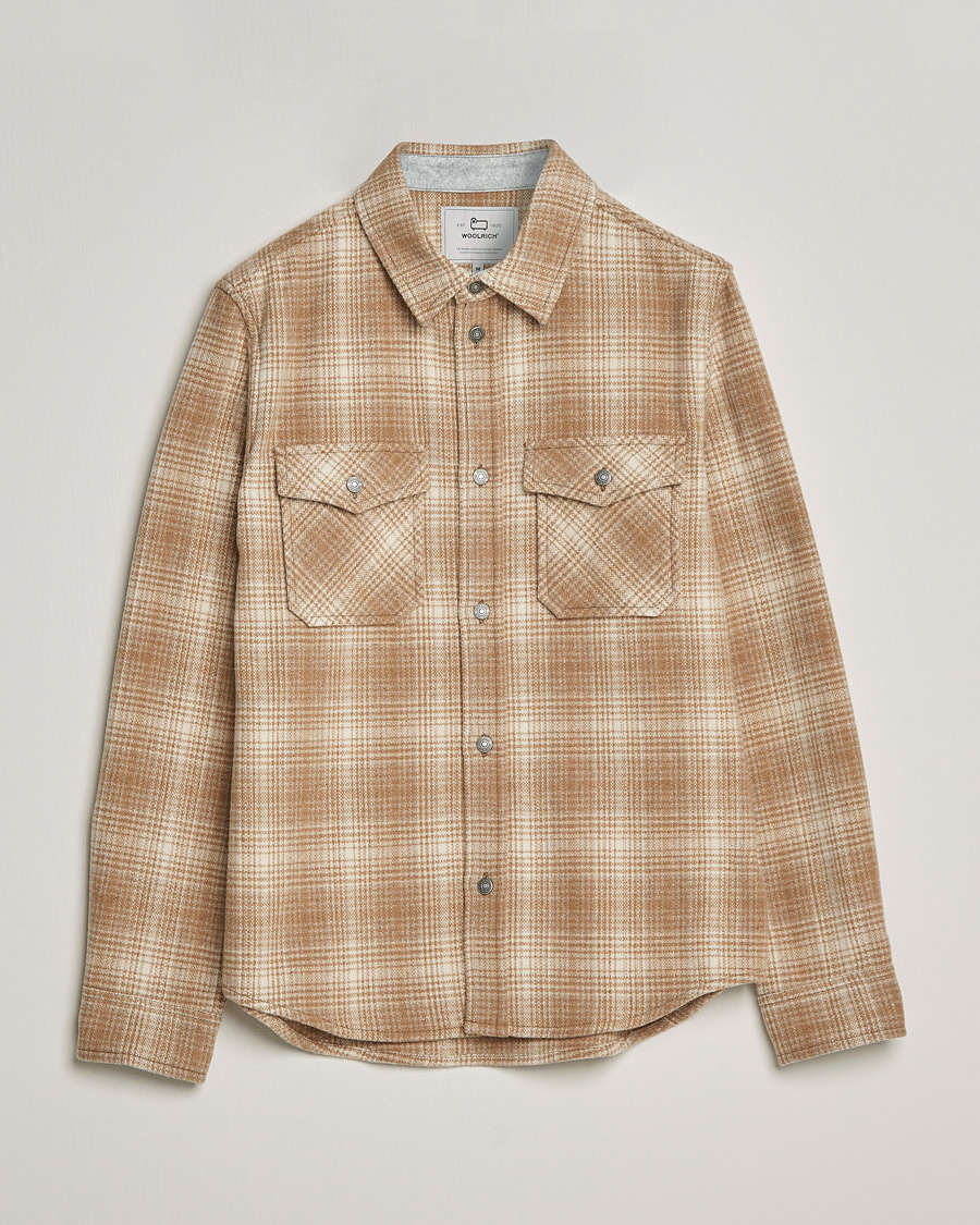 Herre | Skjorter | Woolrich | Alaskan Melton Wool Overshirt Camel Hunting