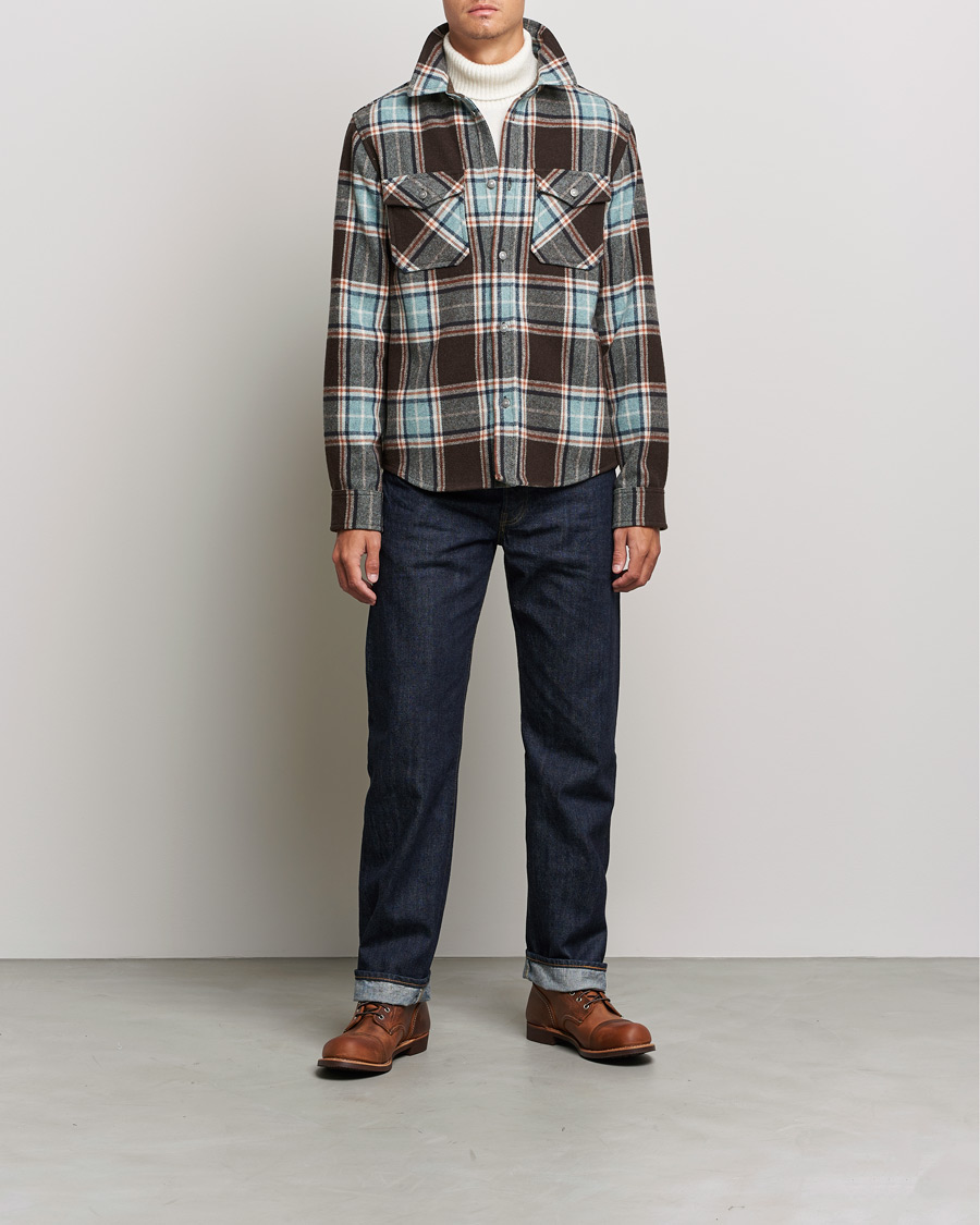 Herre | Skjorter | Woolrich | Alaskan Melton Wool Overshirt Desert Check