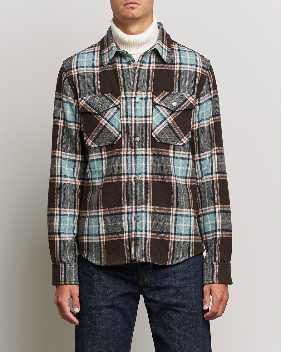 Herre | Skjorter | Woolrich | Alaskan Melton Wool Overshirt Desert Check