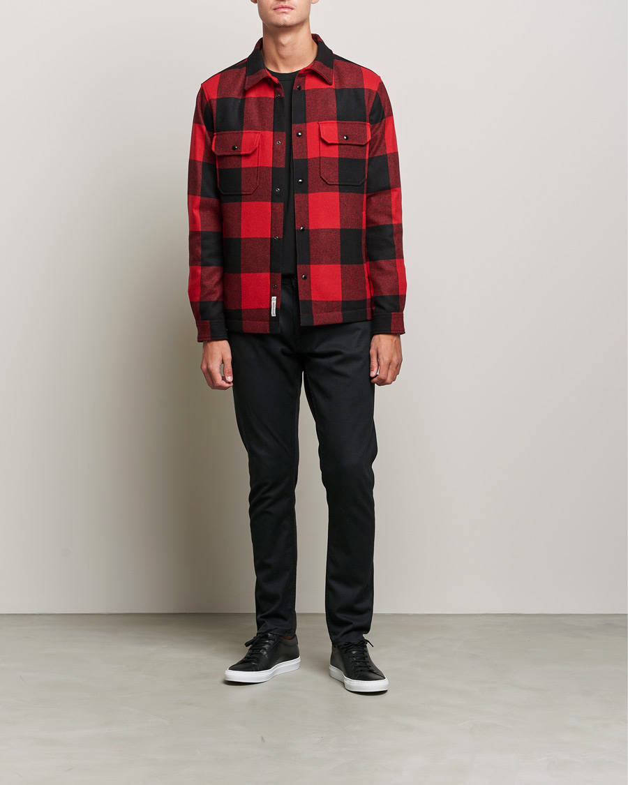 Herre | Skjorter | Woolrich | Alaskan Wool Padded Overshirt Red Buffalo