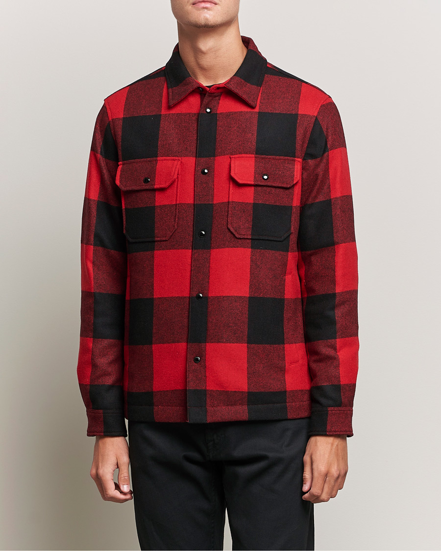 Herre | Skjorter | Woolrich | Alaskan Wool Padded Overshirt Red Buffalo