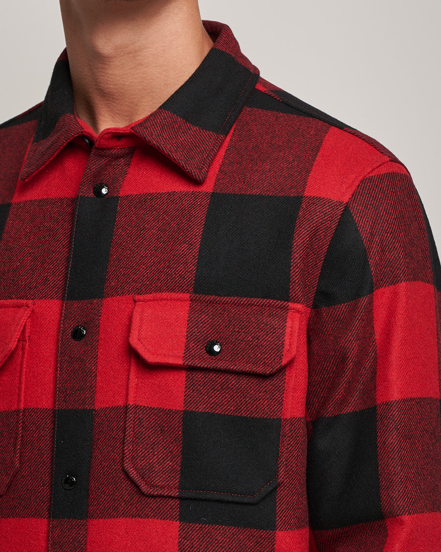Herre | Skjorter | Woolrich | Alaskan Wool Padded Overshirt Red Buffalo