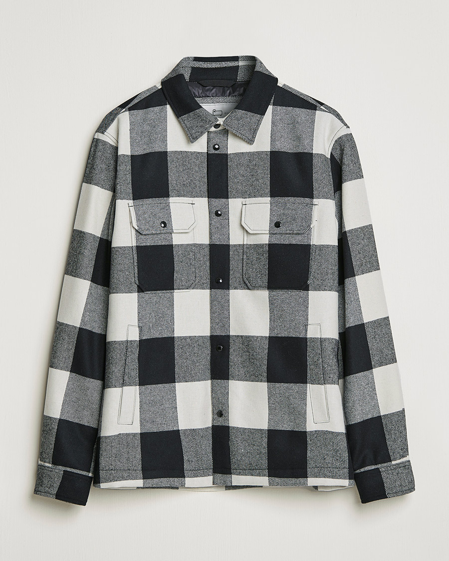 Herre | Skjorter | Woolrich | Alaskan Wool Padded Overshirt White Buffalo