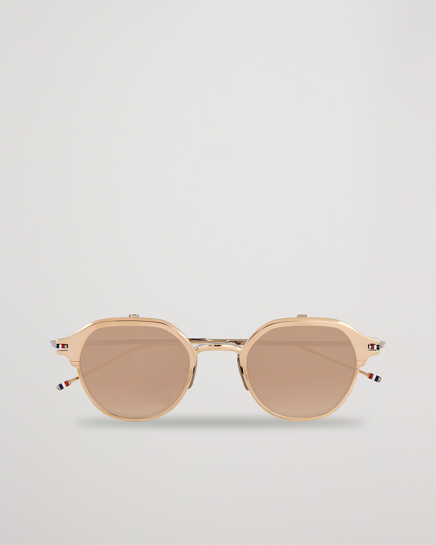 Herre | Solbriller | Thom Browne | TB-S812 Flip-Up Sunglasses White Gold/Silver