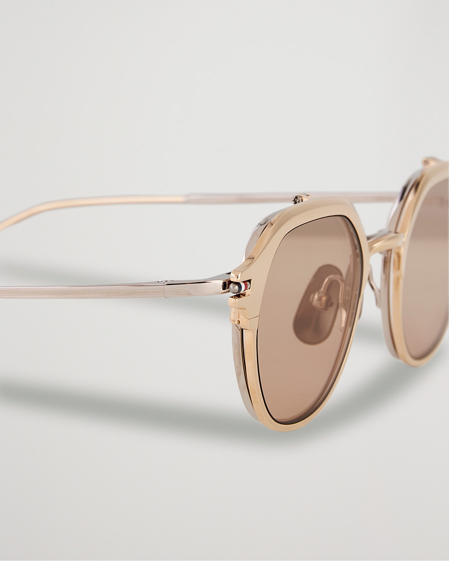 Herre | Thom Browne TB-S812 Flip-Up Sunglasses White Gold/Silver | Thom Browne | TB-S812 Flip-Up Sunglasses White Gold/Silver