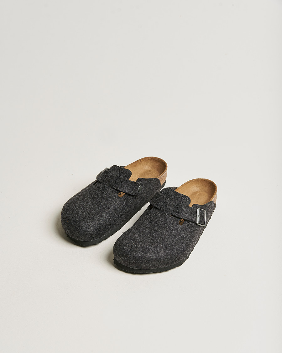 Herre | Sandaler og tøfler | BIRKENSTOCK | Boston Classic Footbed Wool Felt Antracite