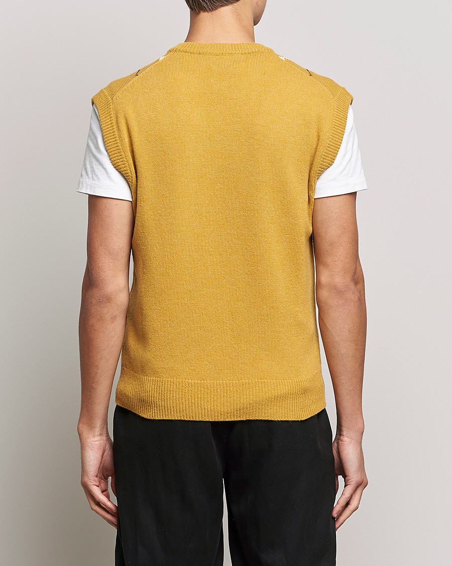 Herre | Gensere | Marni | Shetland Argyle Knit Vest White/Yellow