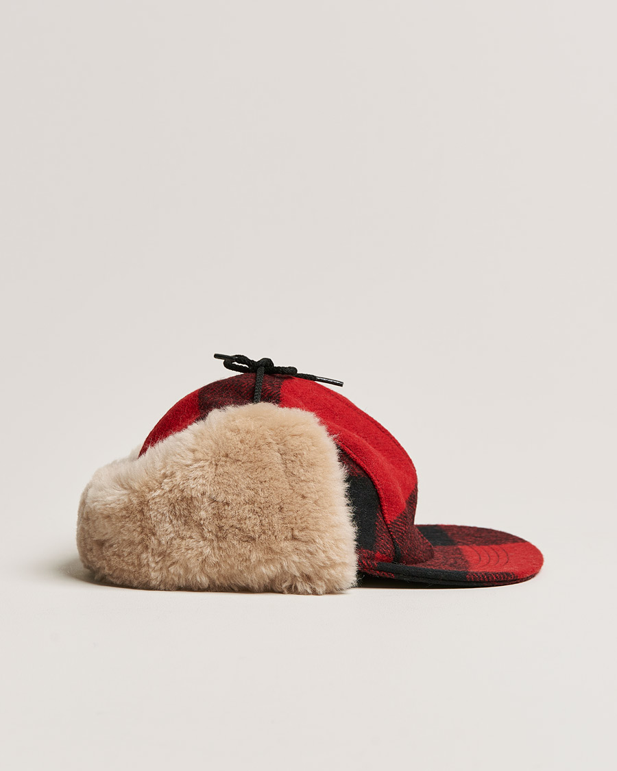 Herre | Filson Double Mackinaw Wool Cap Red Black Plaid | Filson | Double Mackinaw Wool Cap Red Black Plaid