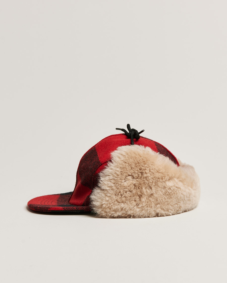 Herre | Filson Double Mackinaw Wool Cap Red Black Plaid | Filson | Double Mackinaw Wool Cap Red Black Plaid