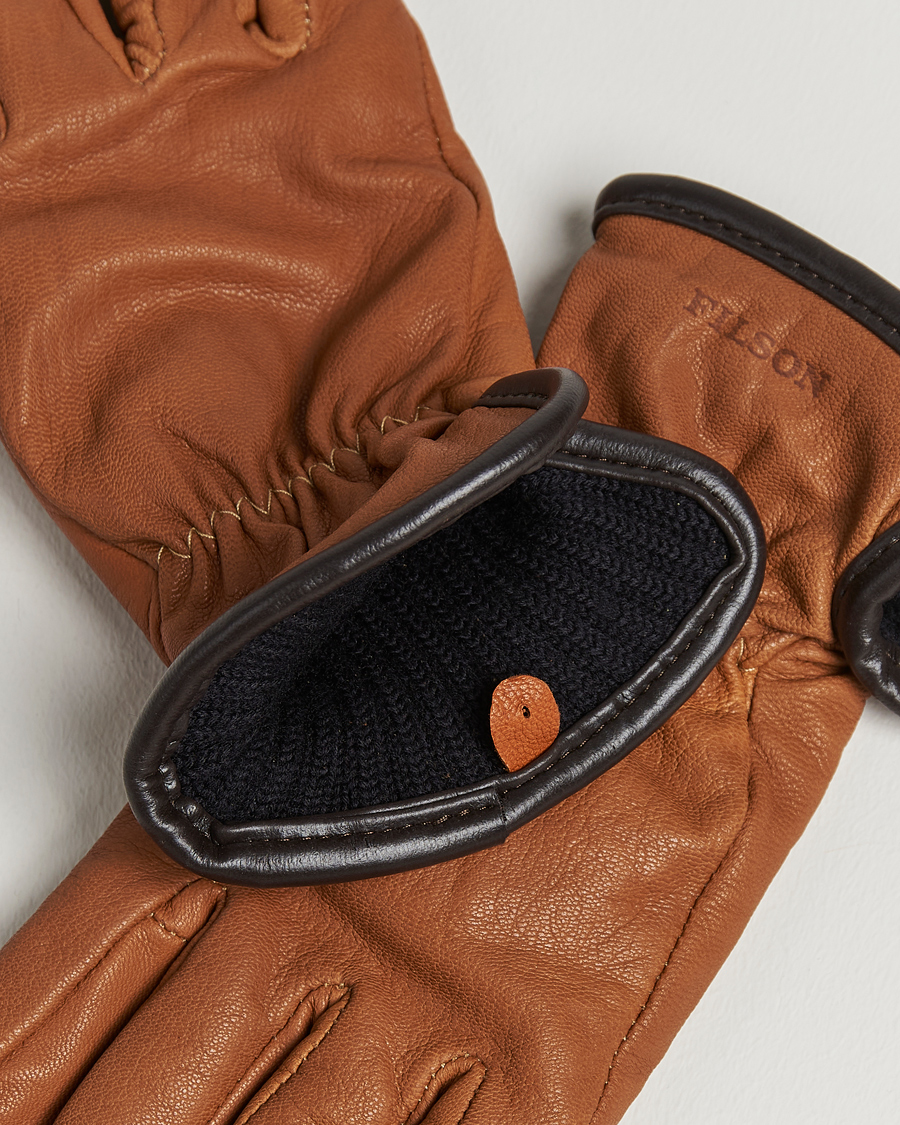 Herre |  | Filson | Original Lined Goatskin Gloves Saddle Brown