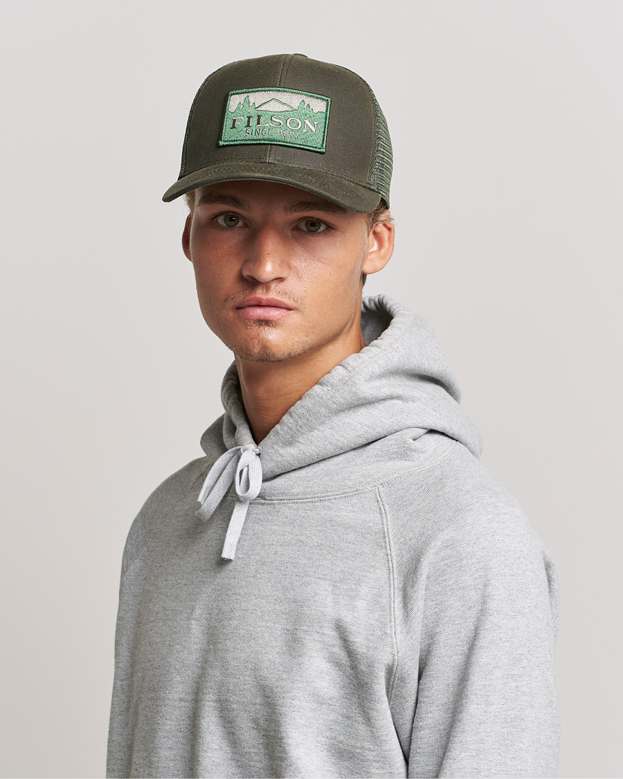 Herre | Filson Tin Cloth Logger Mesh Cap Otter Green | Filson | Tin Cloth Logger Mesh Cap Otter Green