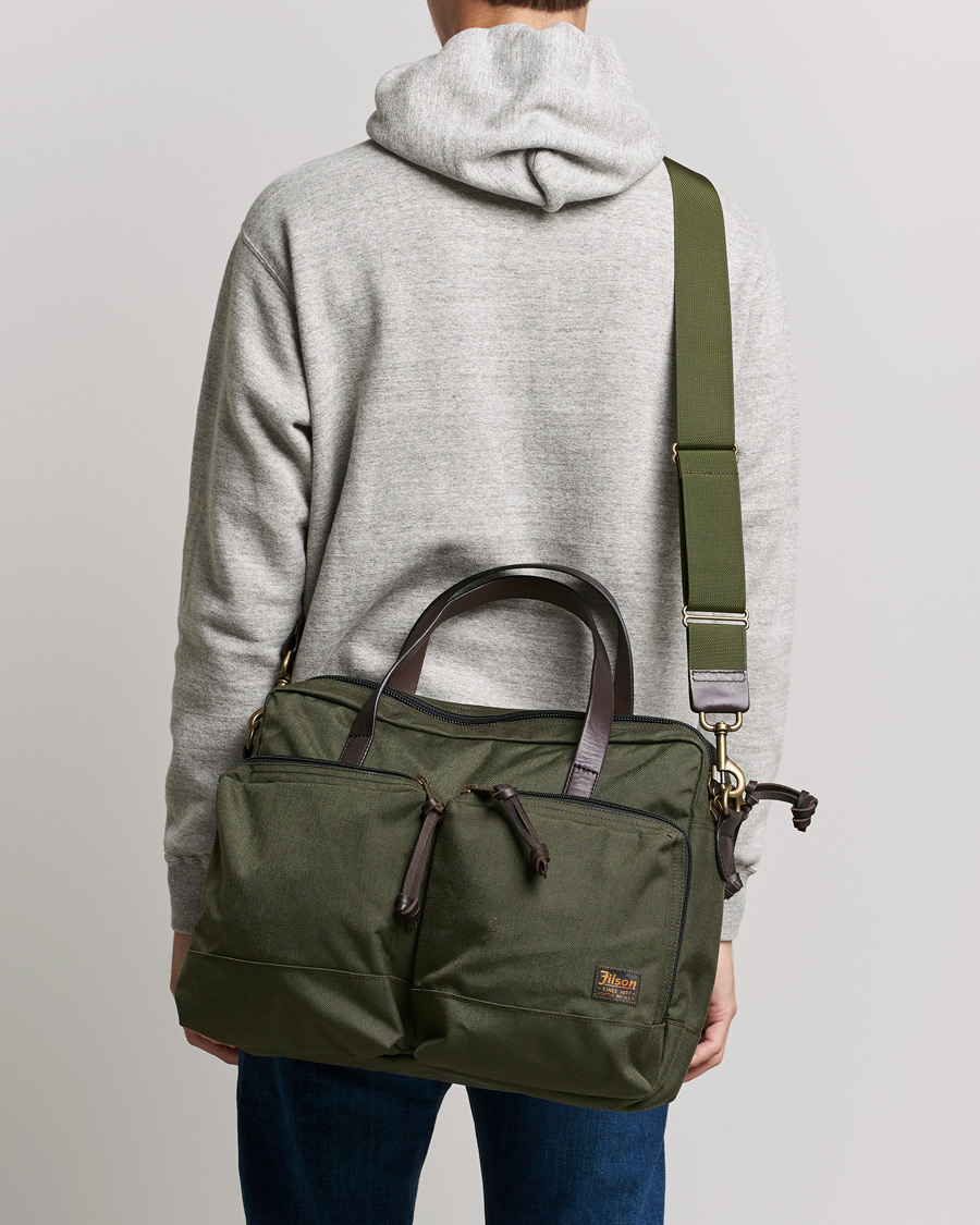 Herre | Filson Dryden Cordura Nylon Briefcase Otter Green | Filson | Dryden Cordura Nylon Briefcase Otter Green