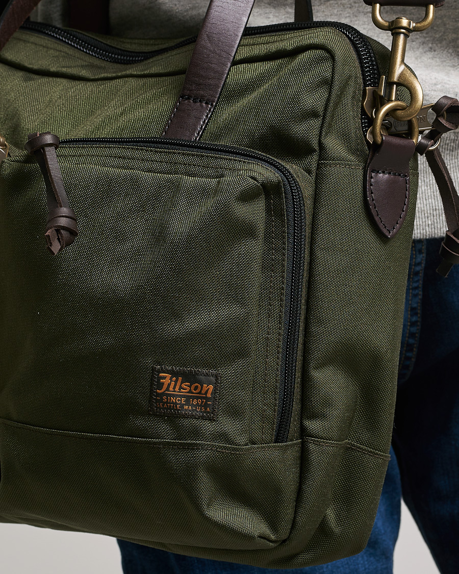 Herre | Filson Dryden Cordura Nylon Briefcase Otter Green | Filson | Dryden Cordura Nylon Briefcase Otter Green