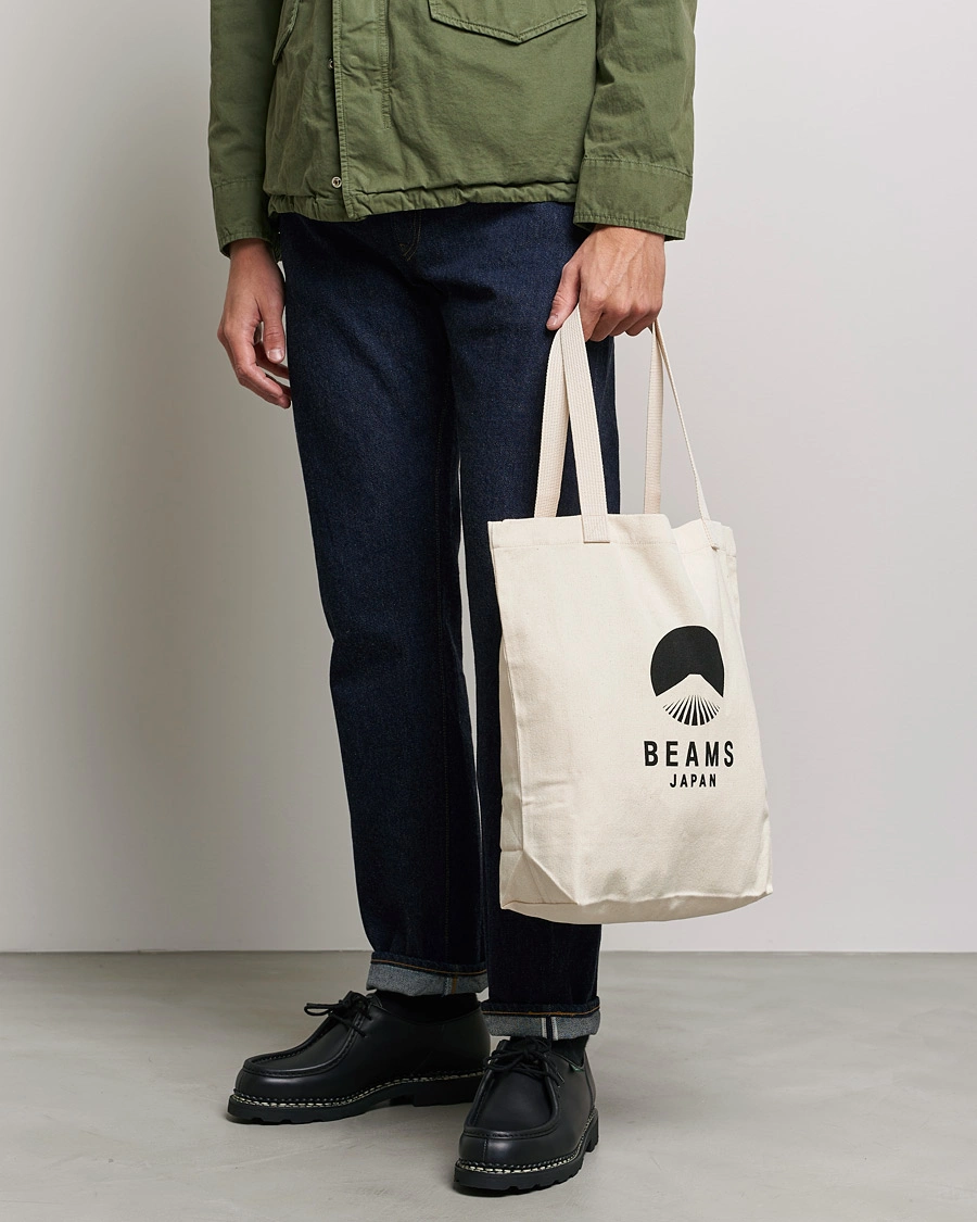 Herre | Totebags | Beams Japan | x Evergreen Works Tote Bag White/Black