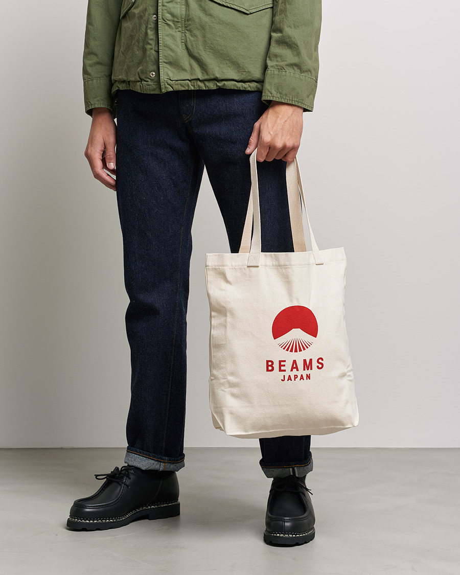 Herre | Totebags | Beams Japan | x Evergreen Works Tote Bag White/Red