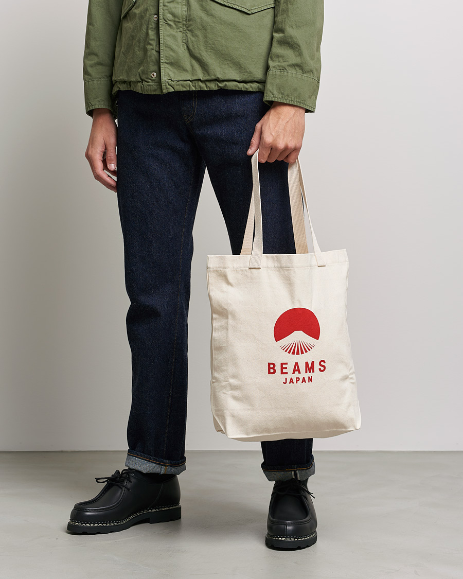 Herre | Vesker | Beams Japan | x Evergreen Works Tote Bag White/Red