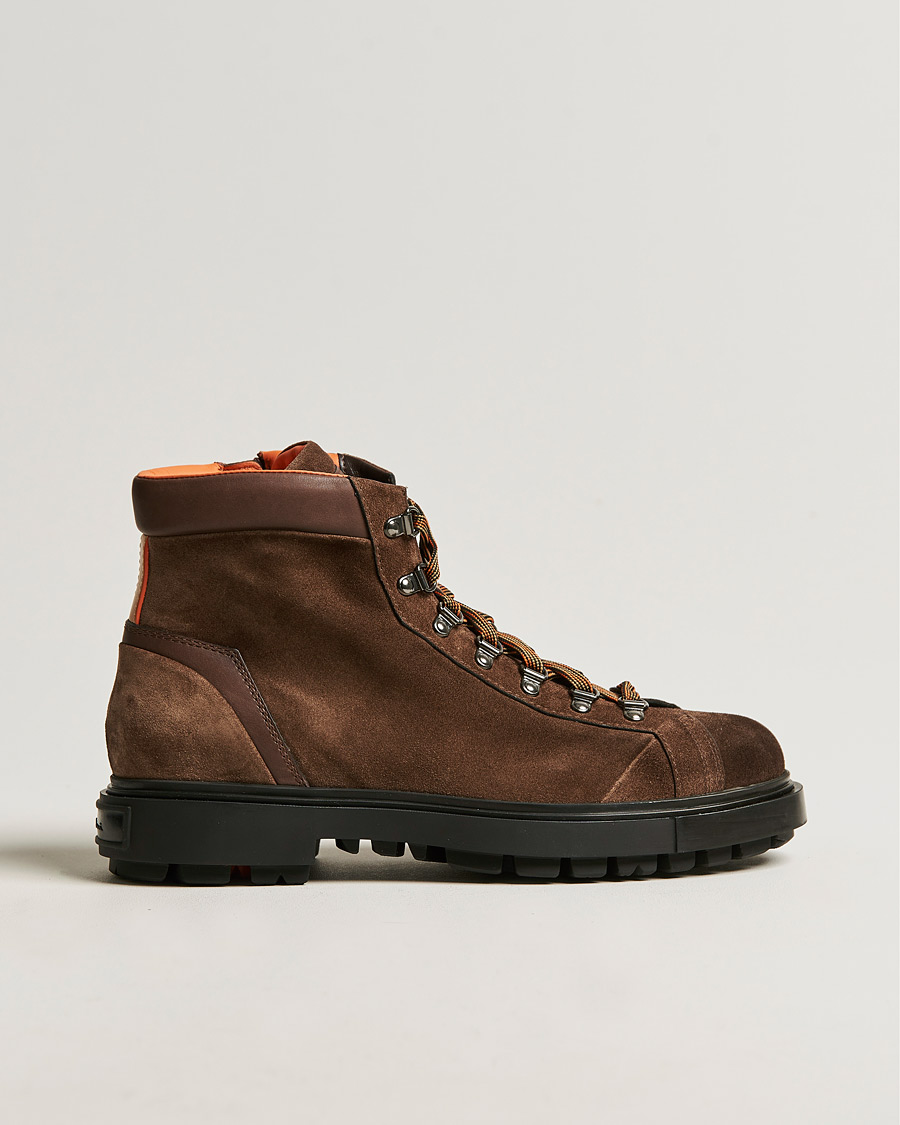 Herre | Santoni Winter Boot Dark Brown Suede | Santoni | Winter Boot Dark Brown Suede