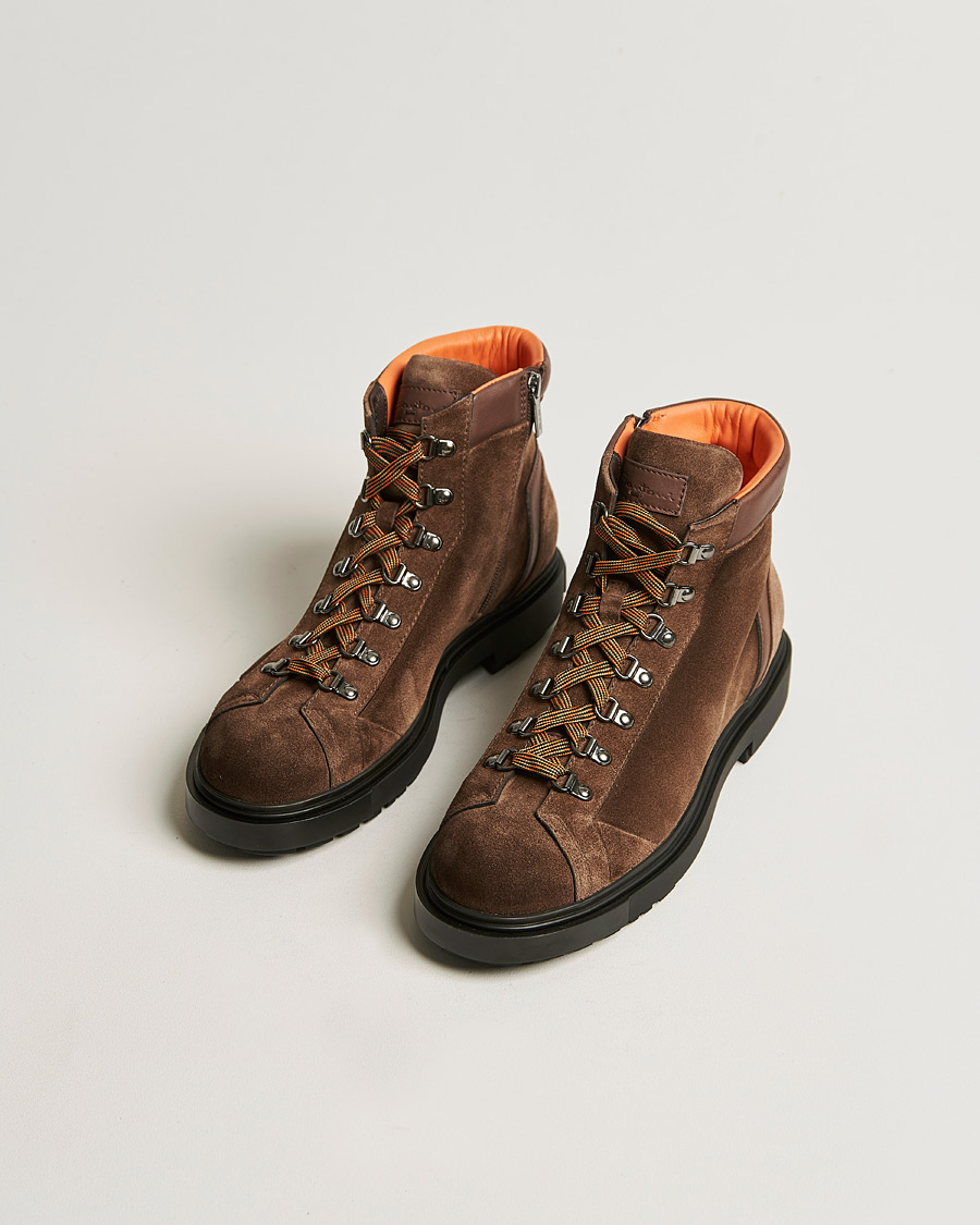 Herre | Santoni Winter Boot Dark Brown Suede | Santoni | Winter Boot Dark Brown Suede