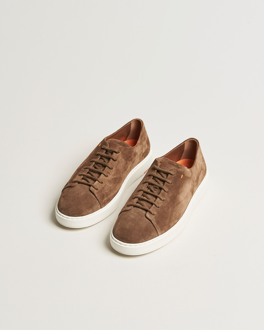 Herre | Santoni | Santoni | Cleanic Sneakers Dark Brown Suede