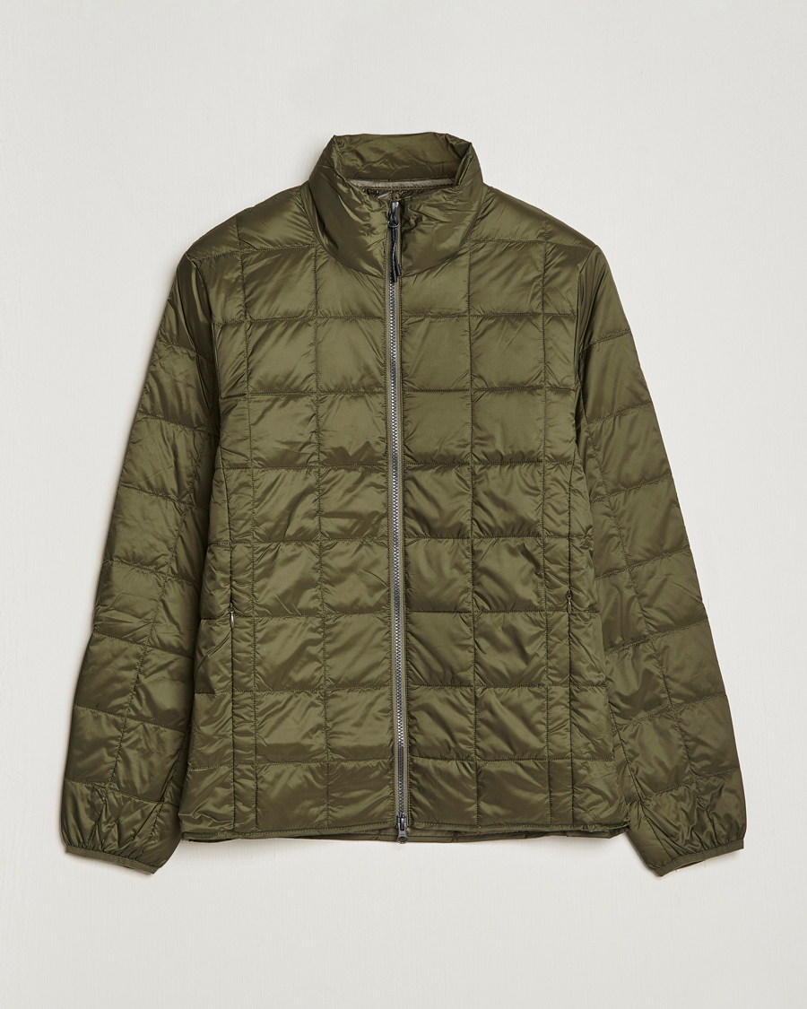 Herre | Jakker | TAION | High Neck Full Zip Lightweight Down Jacket Dark Olive
