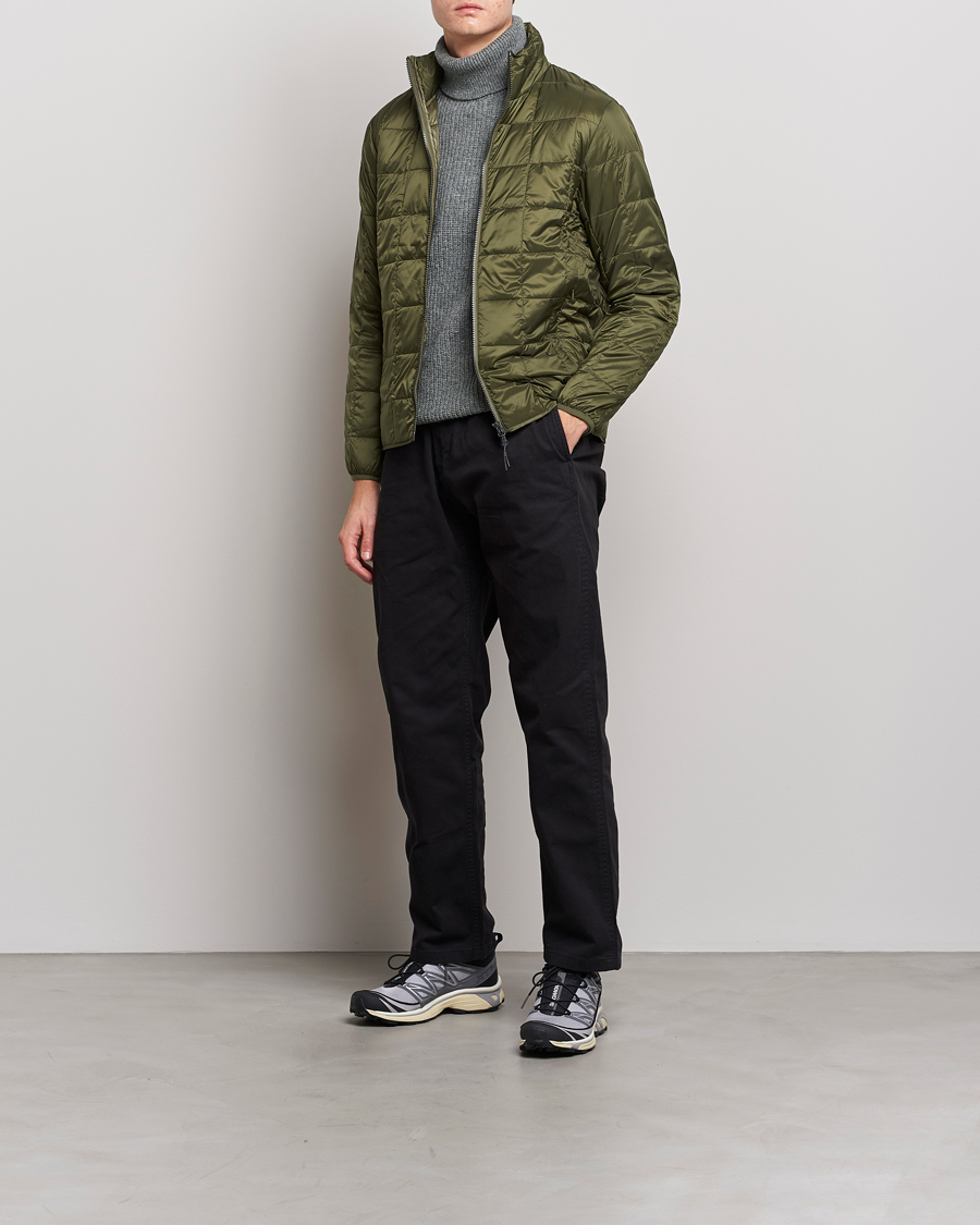 Herre | Jakker | TAION | High Neck Full Zip Lightweight Down Jacket Dark Olive