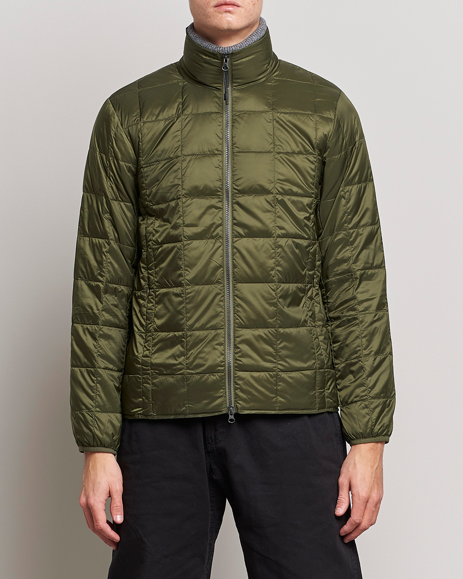 Herre | Jakker | TAION | High Neck Full Zip Lightweight Down Jacket Dark Olive
