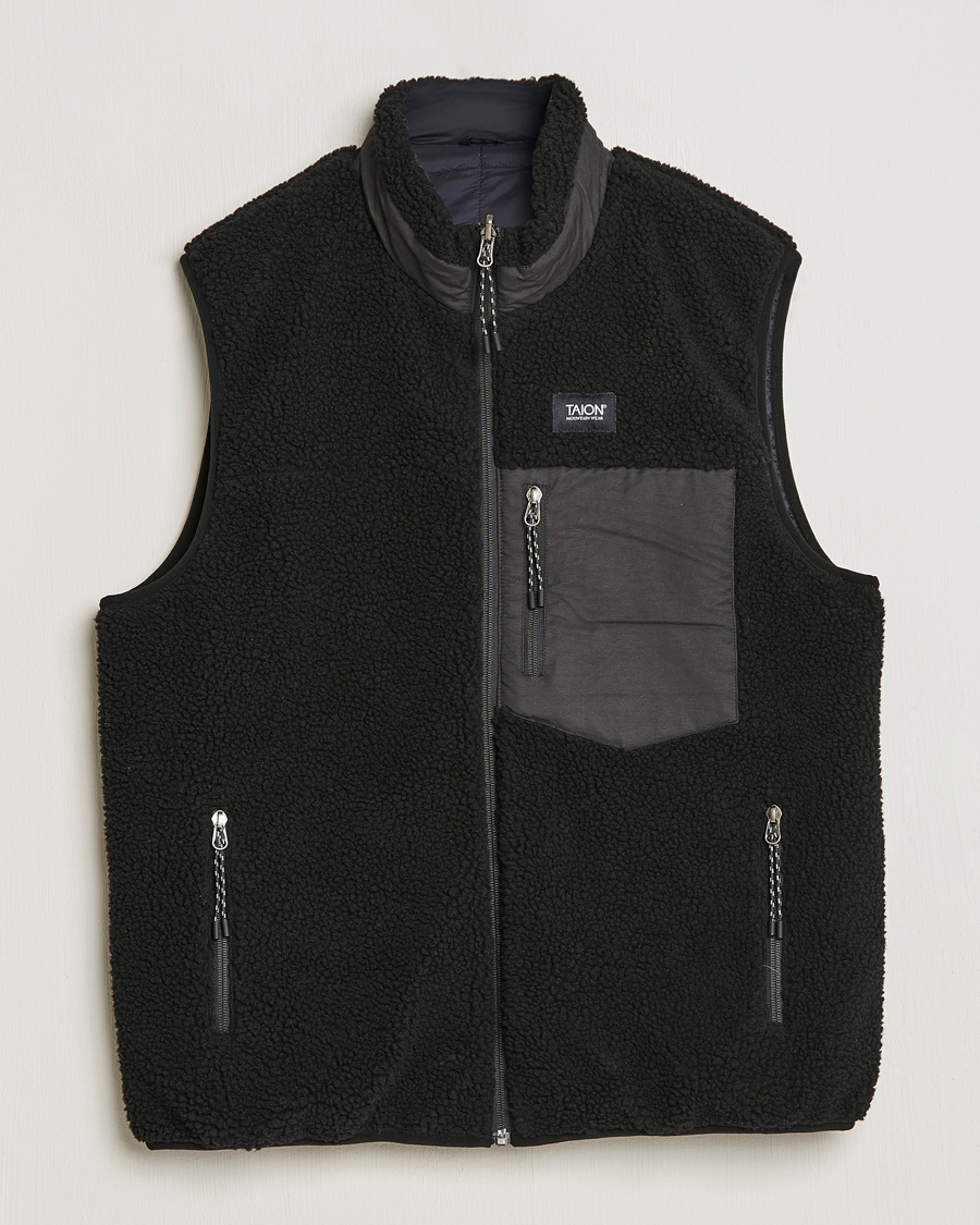 Herre | Jakker | TAION | Reversible Fleece Vest Black/Black