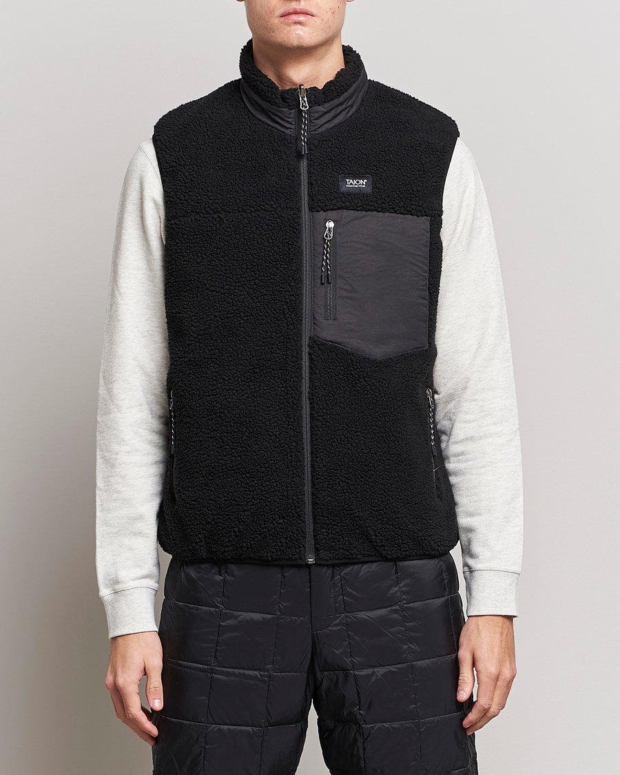 Herre | Jakker | TAION | Reversible Fleece Vest Black/Black