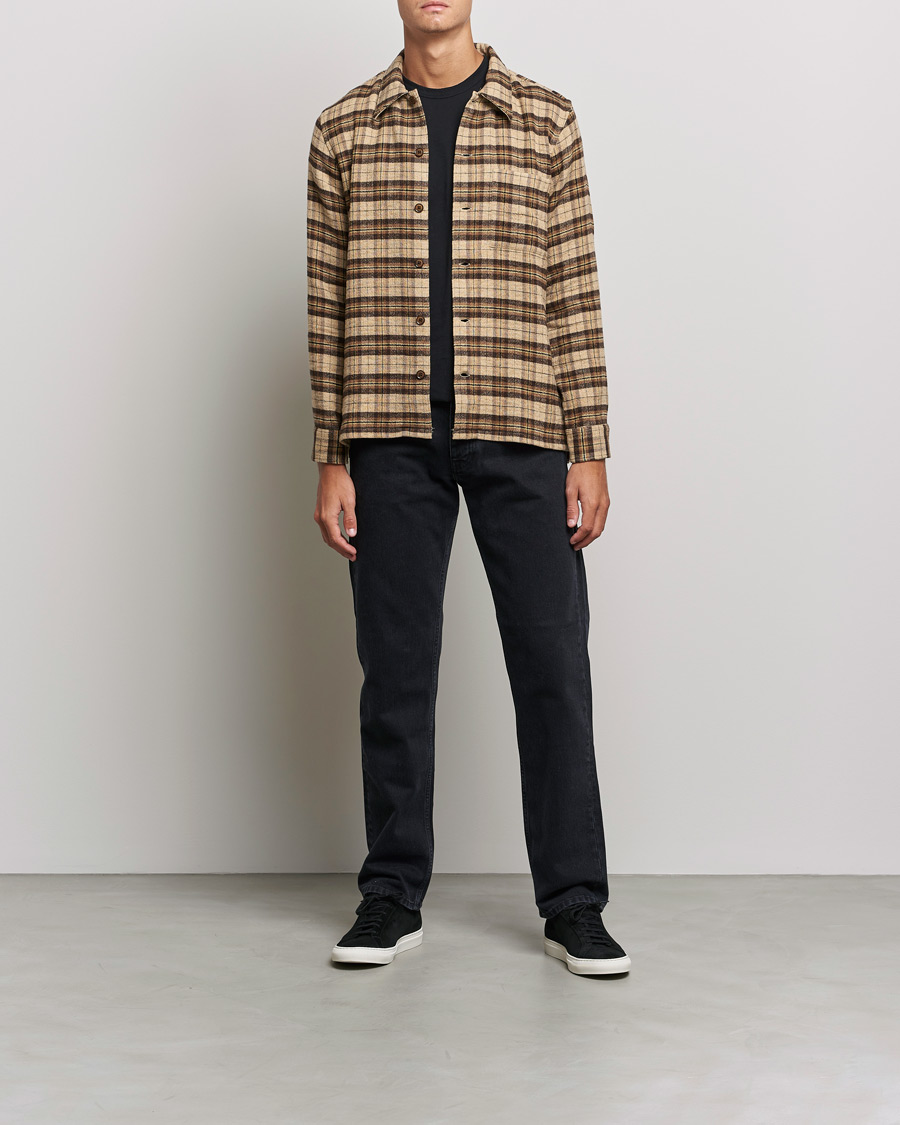 Herre | Skjorter | Sunflower | Spacey Wool Overshirt Brown Check