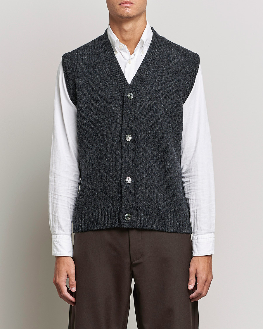 Herre | Gensere | Sunflower | Steven Knit Vest Dark Grey