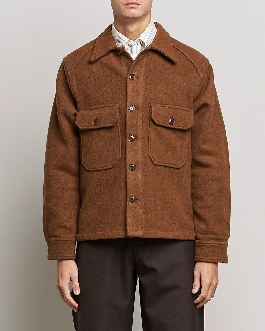 Herre | Jakker | Sunflower | Wool Shirt Jacket Brown