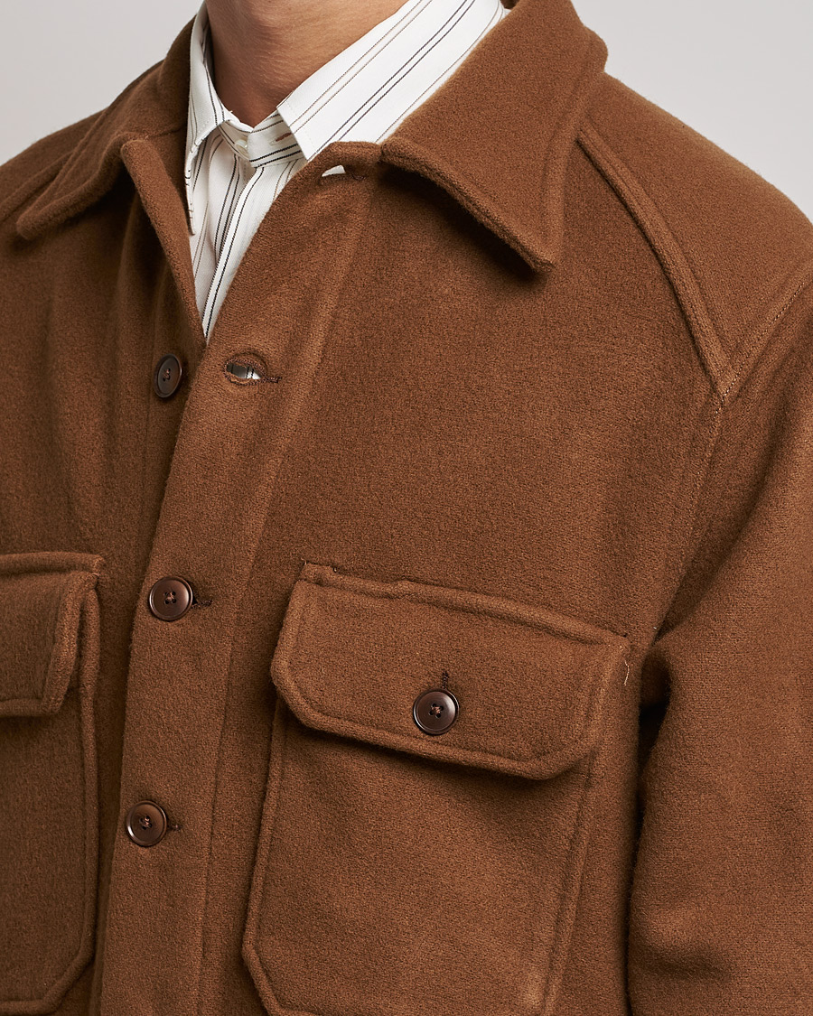 Herre | Jakker | Sunflower | Wool Shirt Jacket Brown