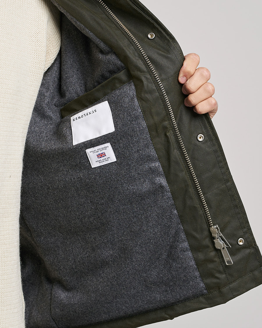 Herre | Jakker | Sunflower | Waxed Short Jacket Dark Olive