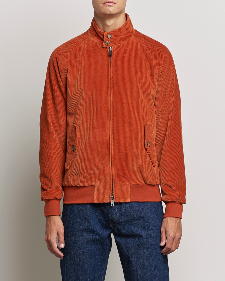 Herre |  | Baracuta | G9 Padded Corduroy Harrington Jacket Dark Orange
