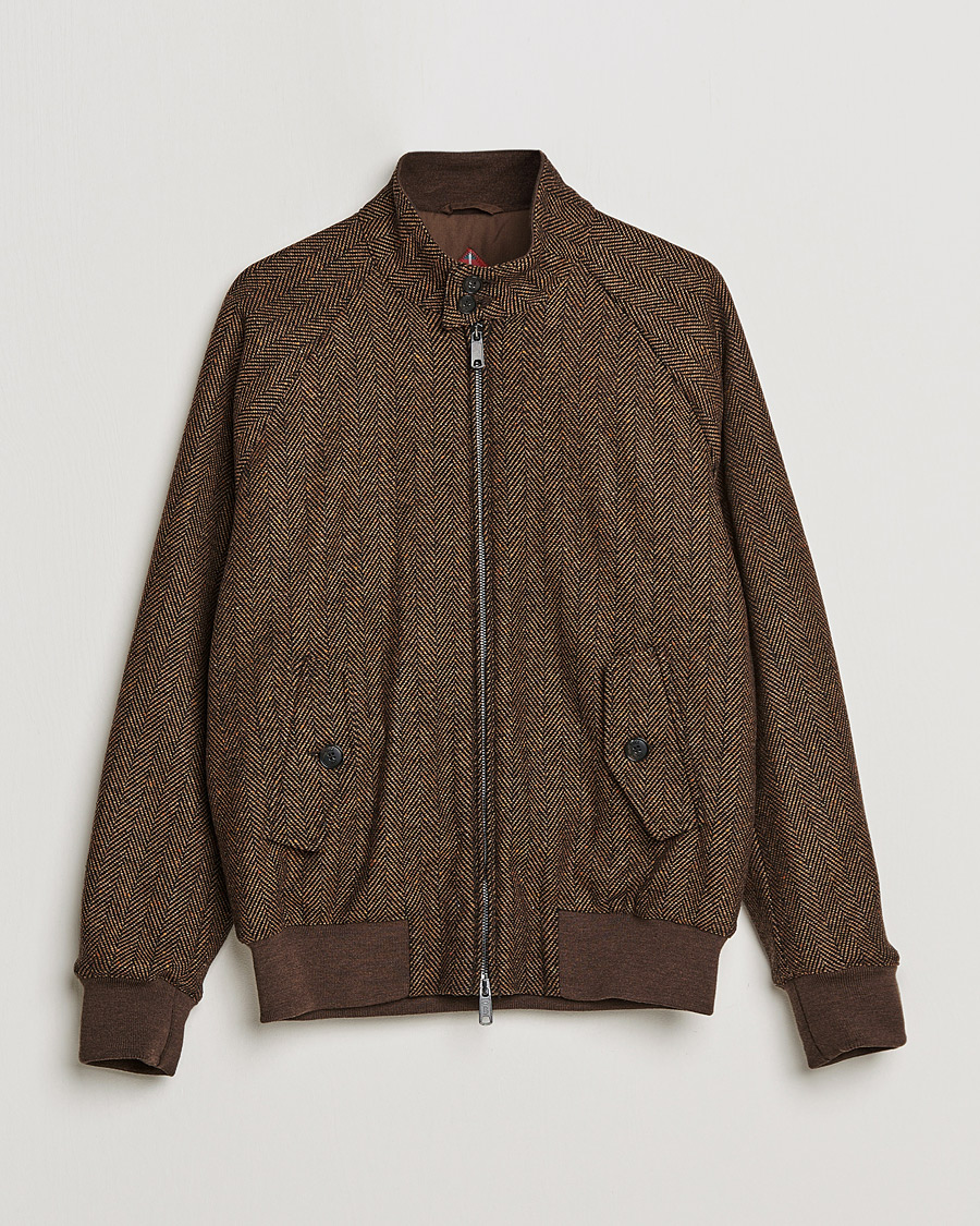 Herre | Jakker | Baracuta | G9 Herringbone Wool Jacket Brown