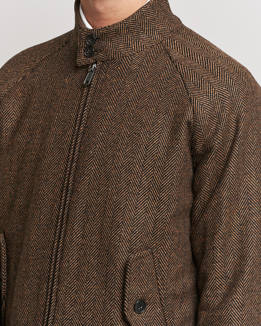 Herre | Jakker | Baracuta | G9 Herringbone Wool Jacket Brown