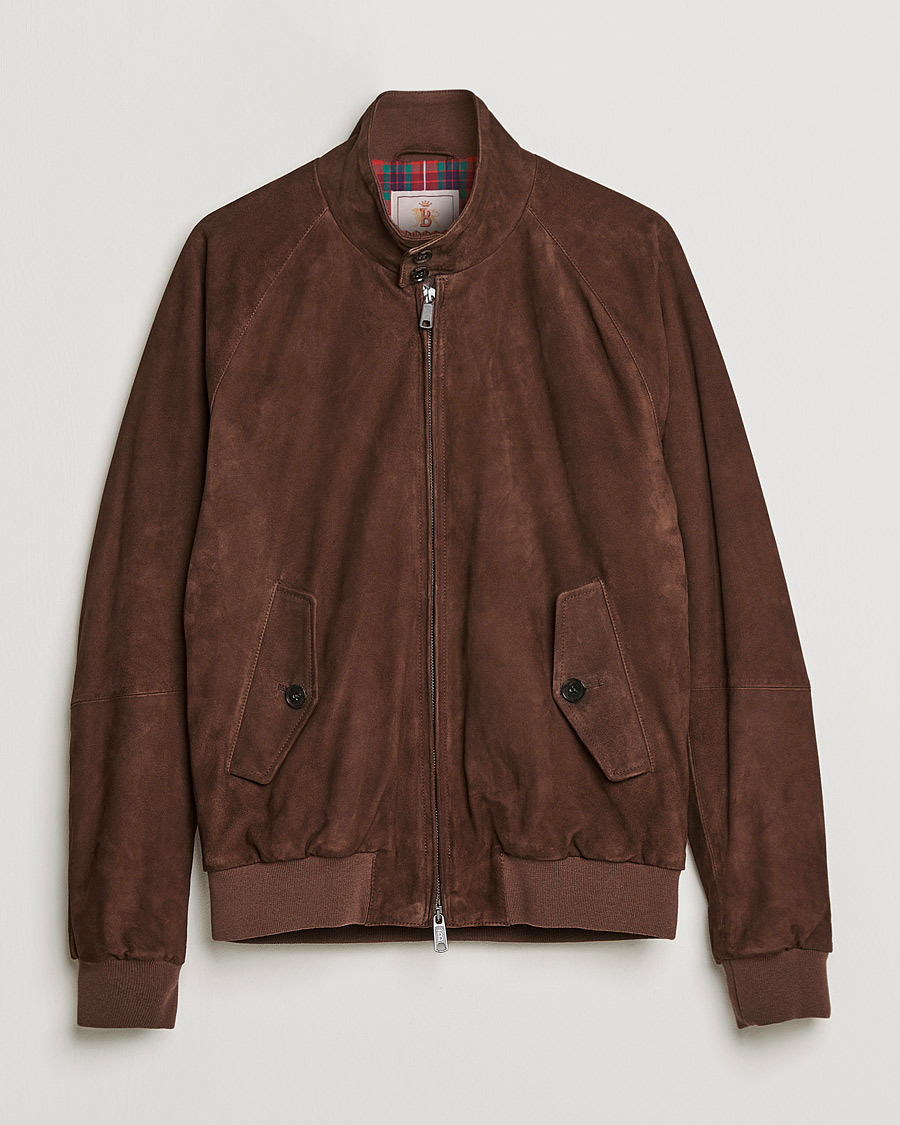 Herre | Jakker | Baracuta | G9 Winter Suede Harrington Jacket Chocolate